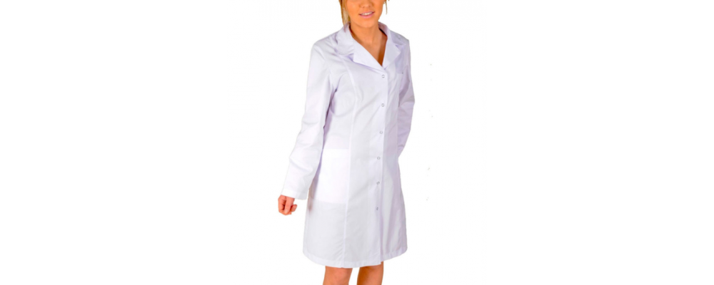 Bata blanca escolar de mujer personalizada para profesorado, laboratorio,  clínicas, empresas y hospitales