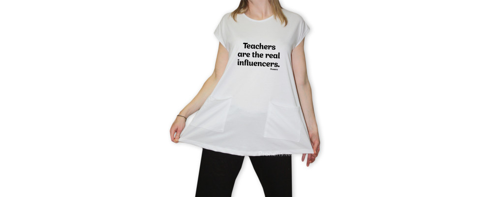 Blusón educadora infantil personalizado acampanado Teachers are the real influencers Pronens