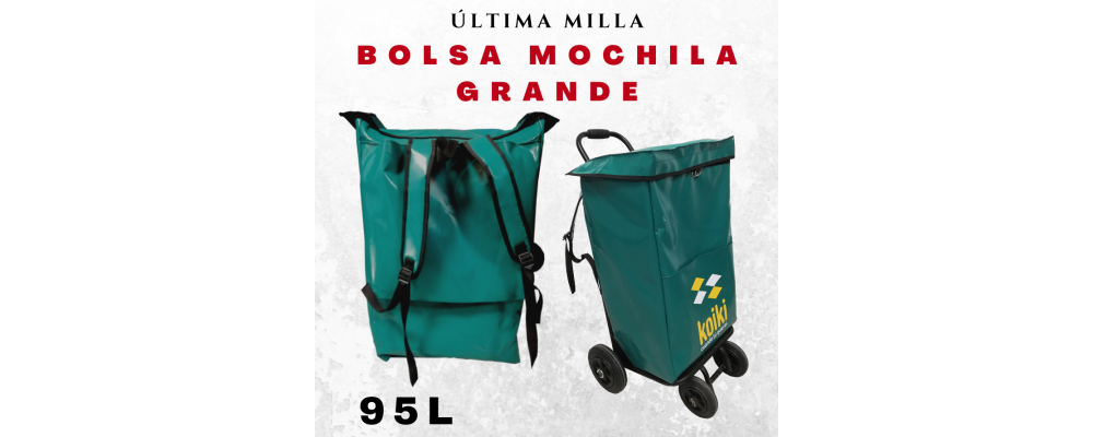 Bolsa para carro reparto y carretilla con asas para llevar como mochila - Bolsa carro reparto Koiki