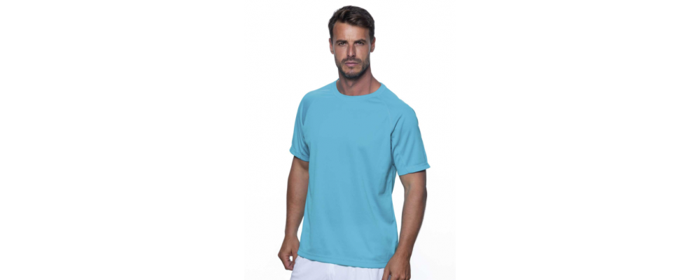 Camiseta técnica adulto personalizada turquesa