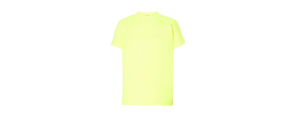 Camiseta técnica infantil personalizada amarillo fluor - uniformes escuela infantil