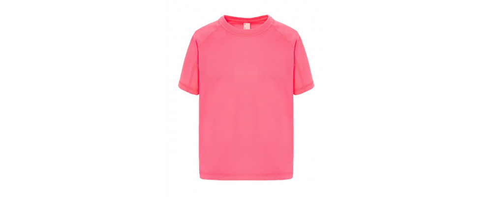 Camiseta técnica infantil personalizada rosa coral