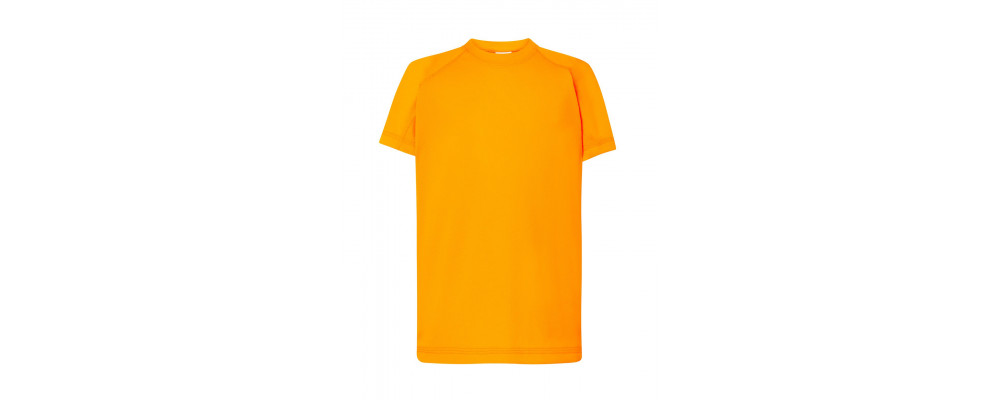 Camiseta técnica infantil personalizada naranja fluor - uniformes escuela infantil