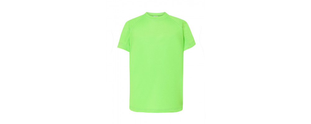 Camiseta técnica infantil personalizada verde lima fluor - uniformes escuela infantil