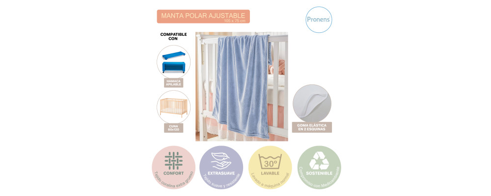 Fabricante manta polar bebé personalizada para colegios y guarderías - detalles