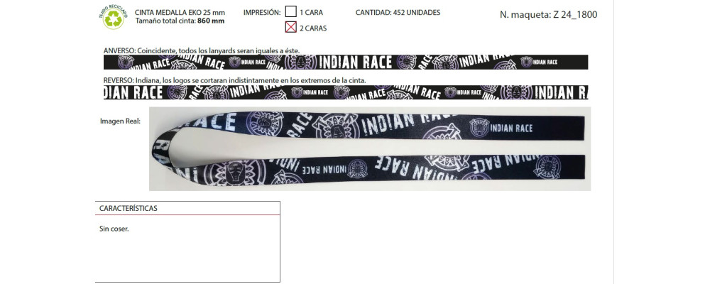 Fabricante de cintas para medallas personalizadas para Indian Race