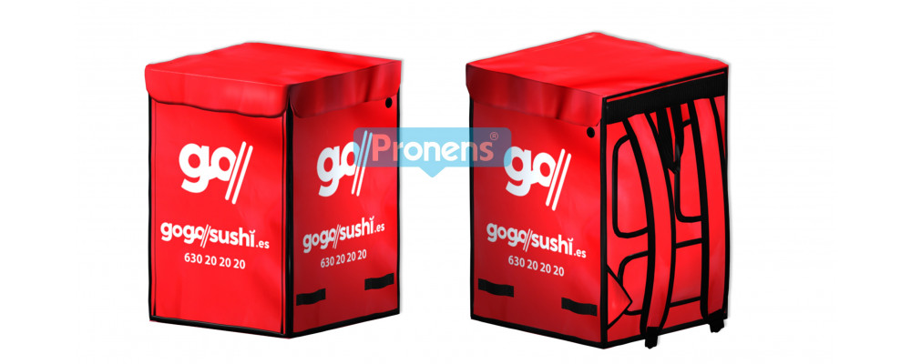 Mochila delivery térmica reparto a domicilio 35x30x45 para Go Sushi