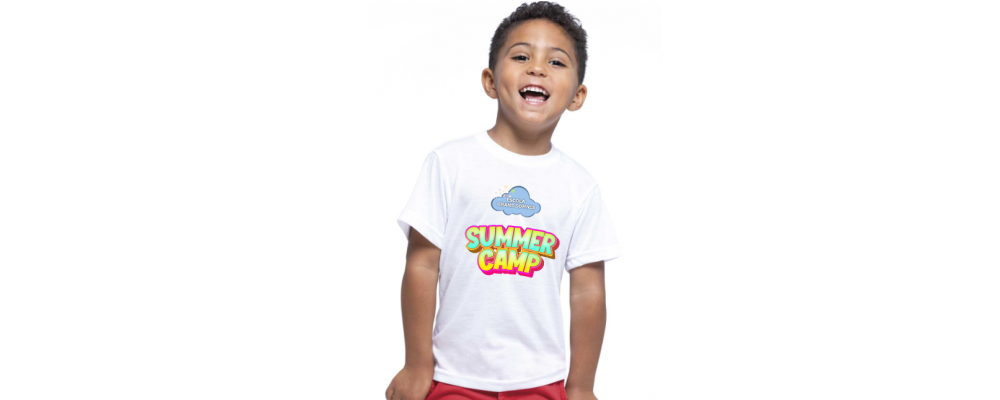 camisetas infantiles baratas personalizadas para fiestas y eventos de colegios, campamentos, summer camp