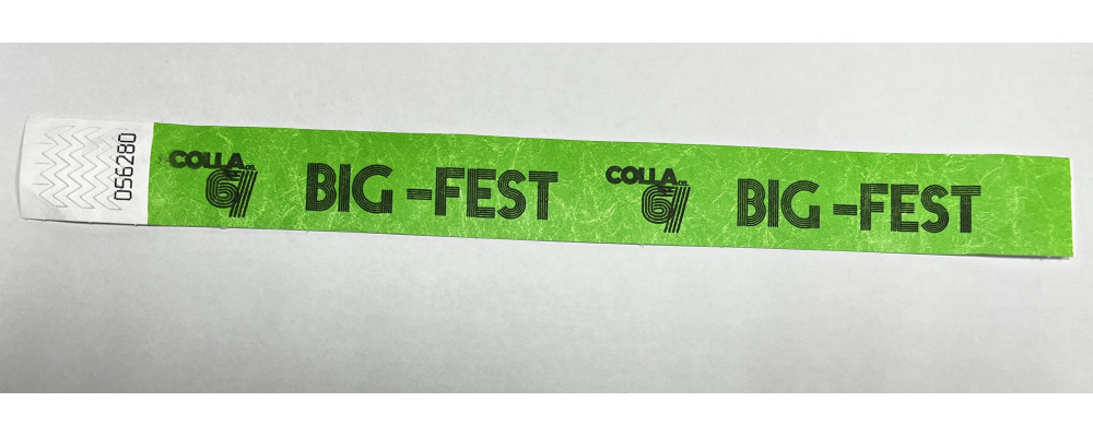 Fabricante de pulseras económicas papel irrompible Tyvek personalizadas para control de acceso de festivales big fest