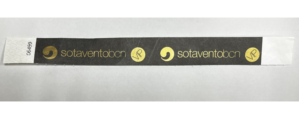 Fabricante de pulseras económicas papel irrompible Tyvek personalizadas para control de acceso en sala VIP discotecas Sotavento