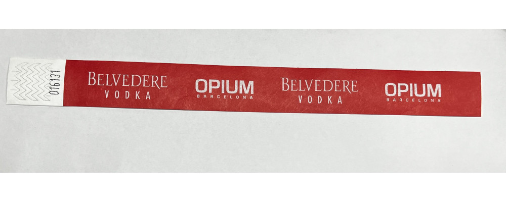 Fabricante de pulseras económicas papel irrompible Tyvek personalizadas para control de acceso en discotecas Opium