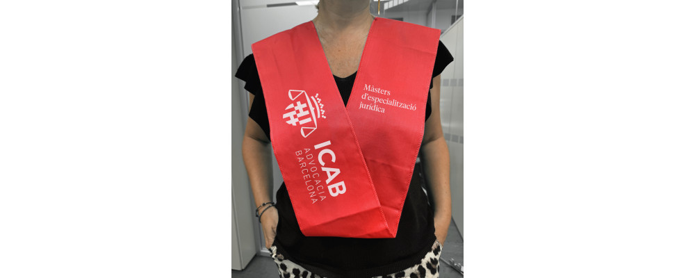 Fabricante de Banda beca graduación de tela personalizada Medida XL 2000x150 mm