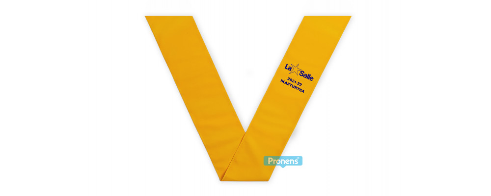 Fabricante Becas bandas graduación personalizadas de tela Amarillo para colegios y universidades para Colegio La Salle