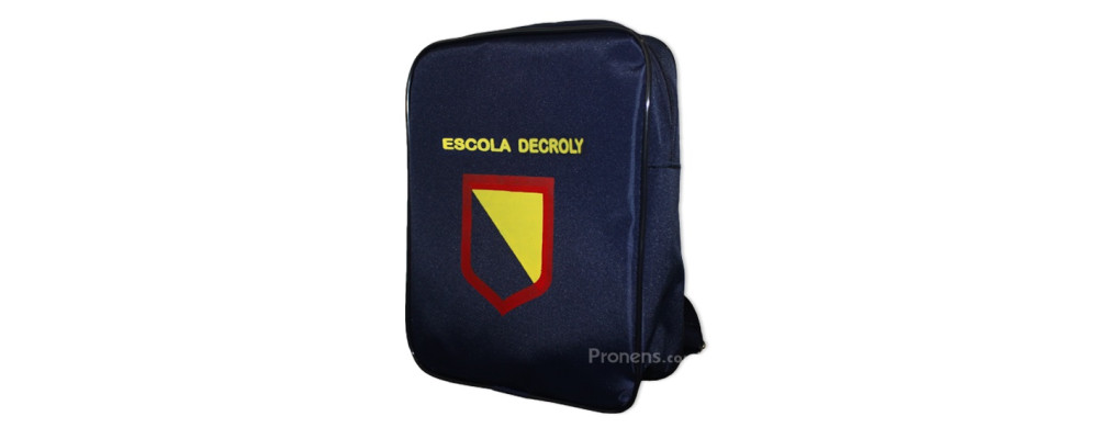 Fabricante mochila escolar personalizada colegio Decroly - Mochilas escolares Barcelona Pronens