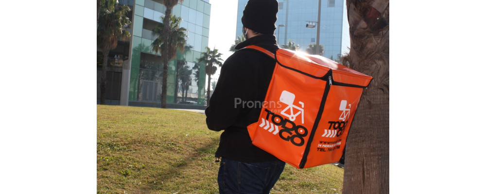 lateral Mochila Delivery personalizada medidas Glovo