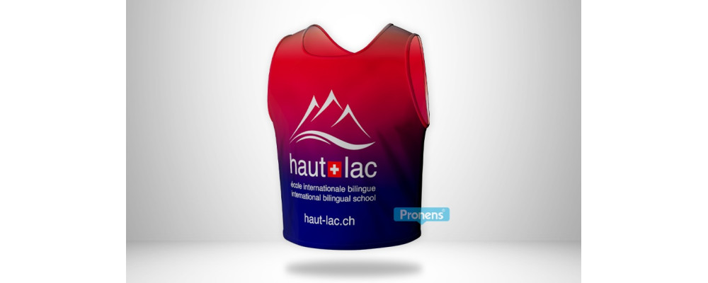 Dorsal esquí personalizado con lateral cosido para Haut Lac School Swiss