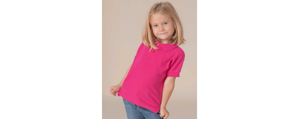 Fabricante de polo escolar infantil personalizado fucsia -  Uniformes guardería escuela infantil de Pronens