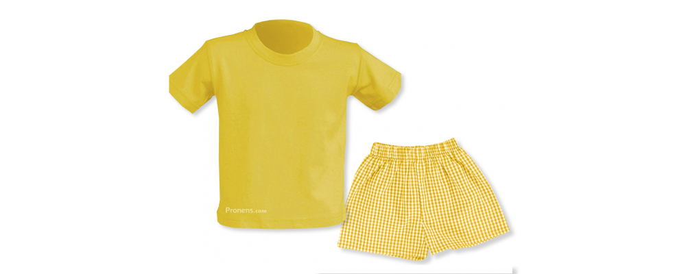 Conjunto verano amarillo escuela infantil - Uniformes escuela infantil Pronens