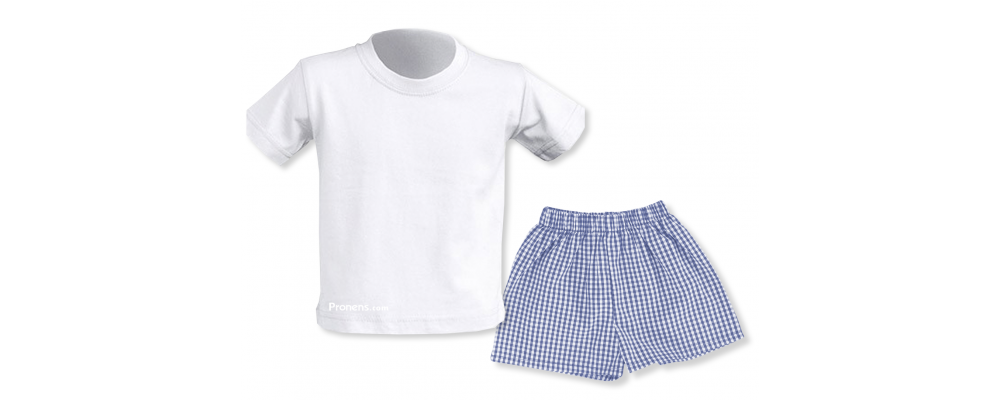 Conjunto verano blanco escuela infantil - Uniformes escuela infantil Pronens