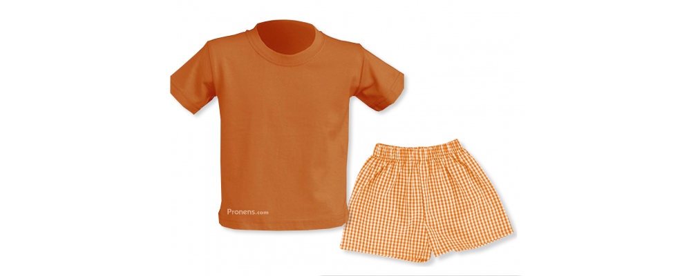 Conjunto verano naranja escuela infantil - Uniformes escuela infantil Pronens