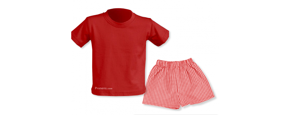 Conjunto verano rojo escuela infantil - Uniformes escuela infantil Pronens