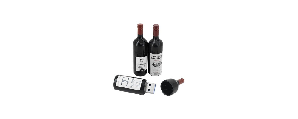 Fabricante de USB personalizado en 3D botella de vino