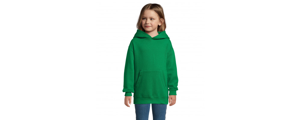 Fabricante textil de sudadera capucha canguro personalizada para colegios - verde