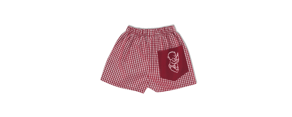 pantalon cuadro rojo guardería - uniformes escolares guarderías 