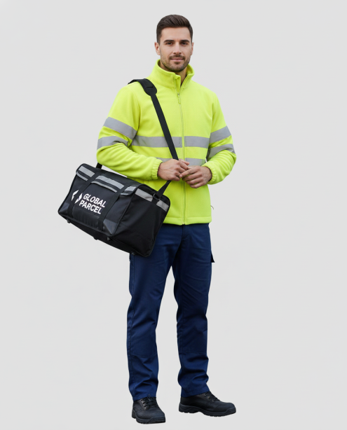 Fabricante de forros polares de alta visibilidad con bandas reflectantes para repartidores y empresas de transporte