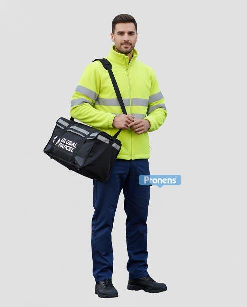 Fabricante de forros polares de alta visibilidad con bandas reflectantes para repartidores y empresas de transporte