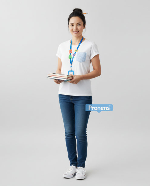 camiseta premium algodón con bolsillo vichí pronens para educadoras infantiles