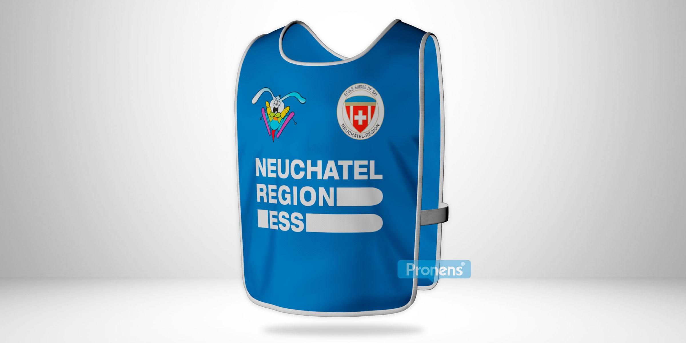 Fabricante de petos de esquí personalizados abiertos con goma elástica lateral para Ecole Suisse de Ski