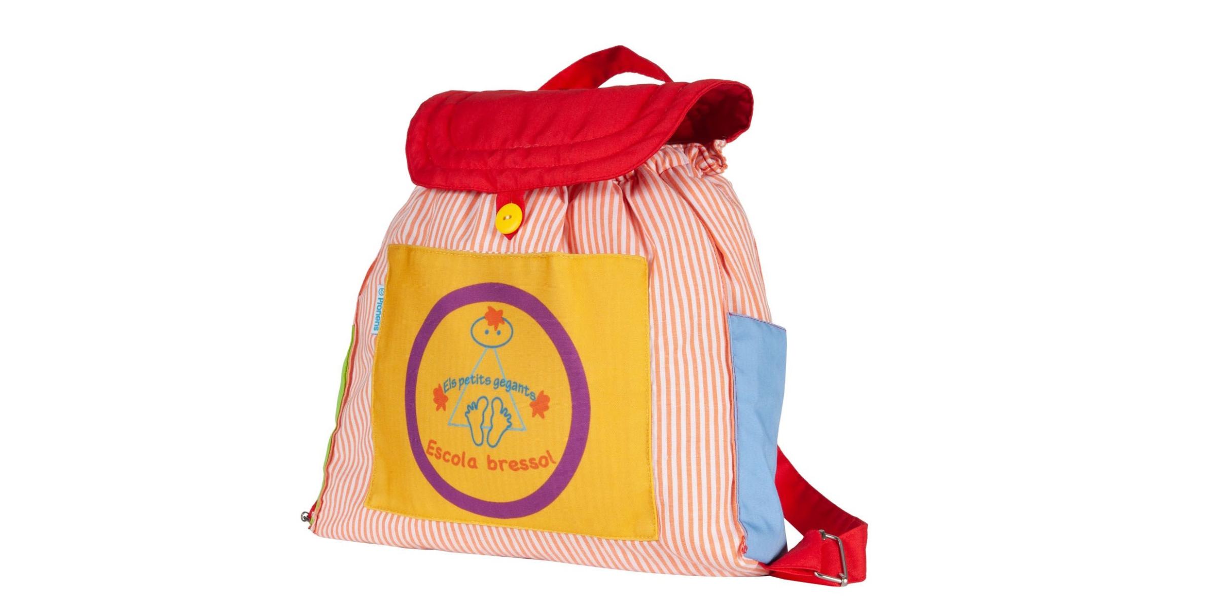 Fabricante mochila de tela acolchada personalizada de colegios y guarderías para escuela infantil petits gegants