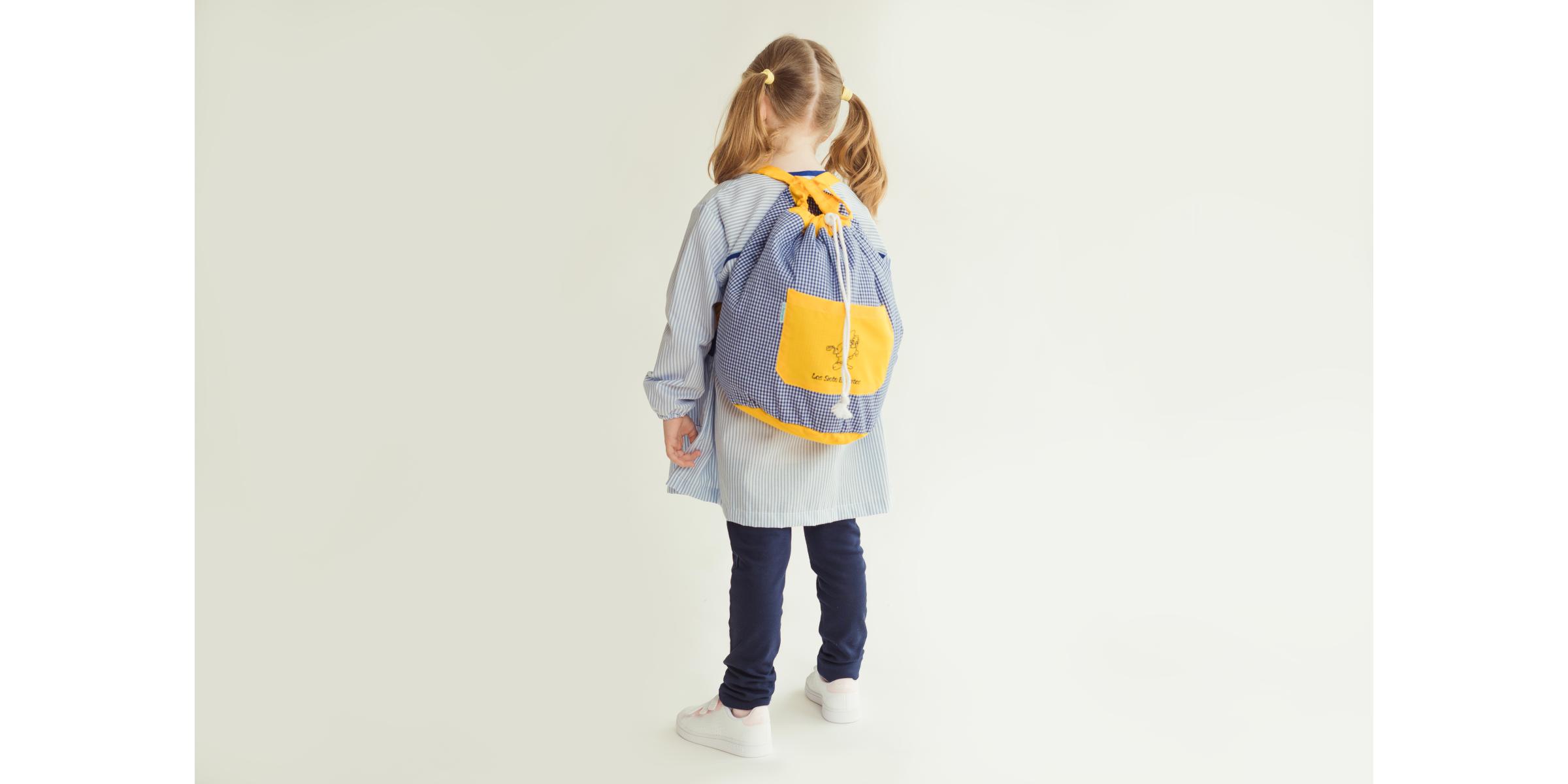 Manufacturer of customized padded fabric school backpacks for nurseries, pre-schools, and schools - back model