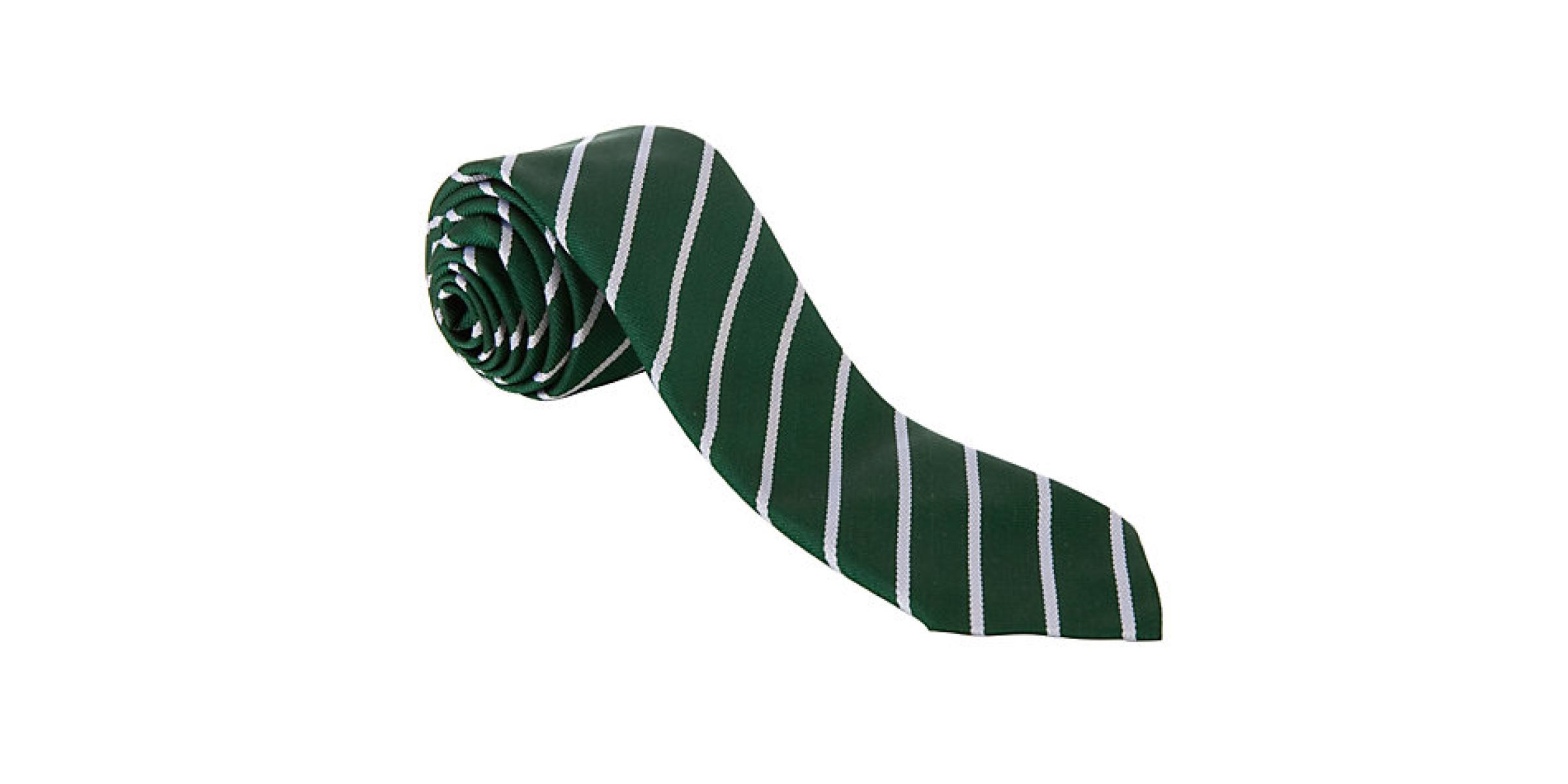 Fabricante de corbata escolar infantil con nudo hecho para uniformes escolares de colegios verde raya blanca