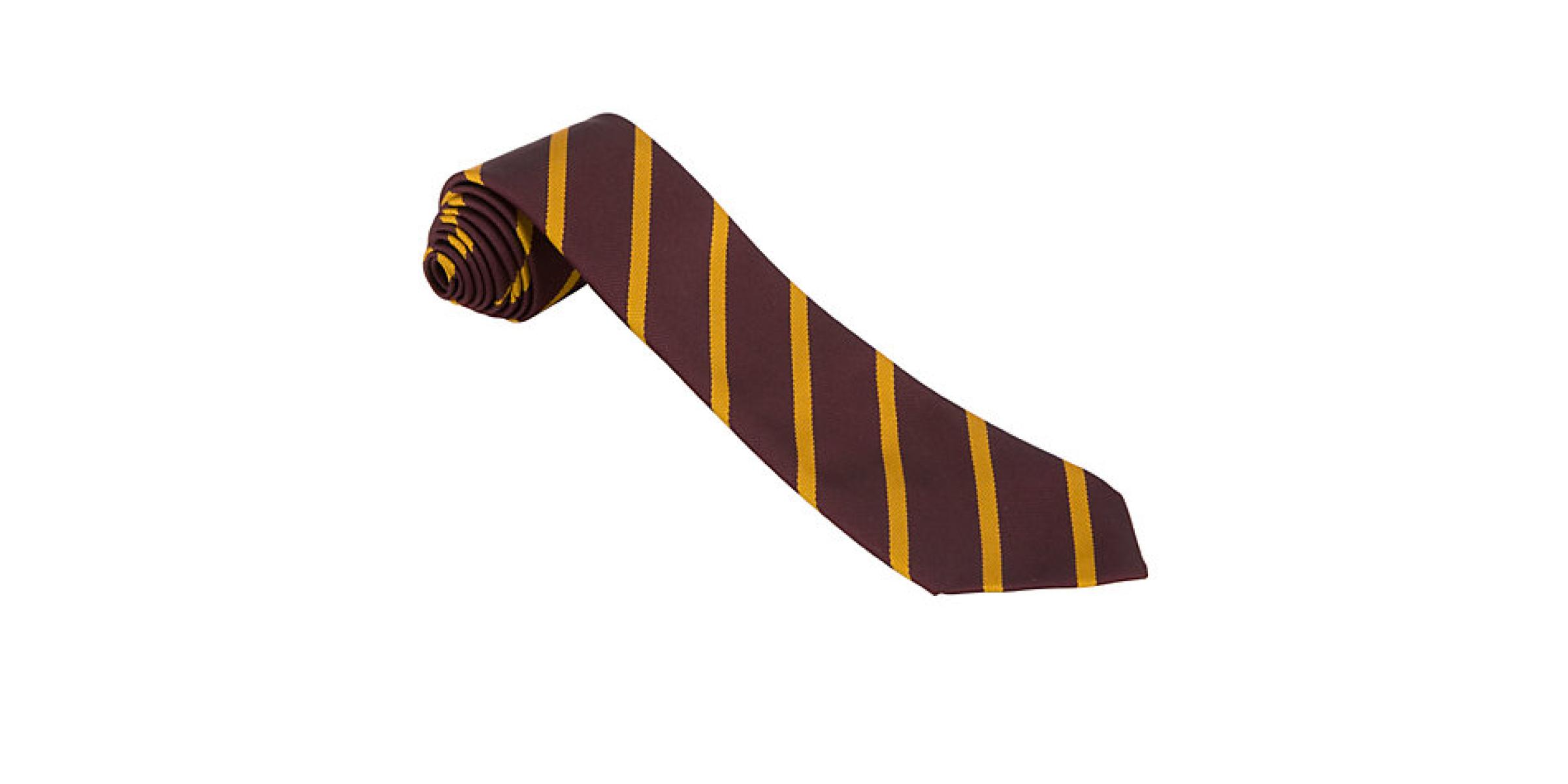 Fabricante de corbata escolar infantil con nudo hecho para uniformes escolares de colegios granate raya amarilla