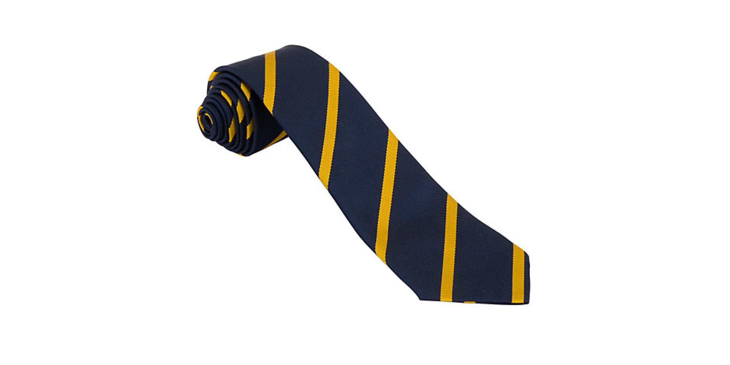 Fabricante de corbata escolar infantil con nudo hecho para uniformes escolares de colegios marino raya amarilla