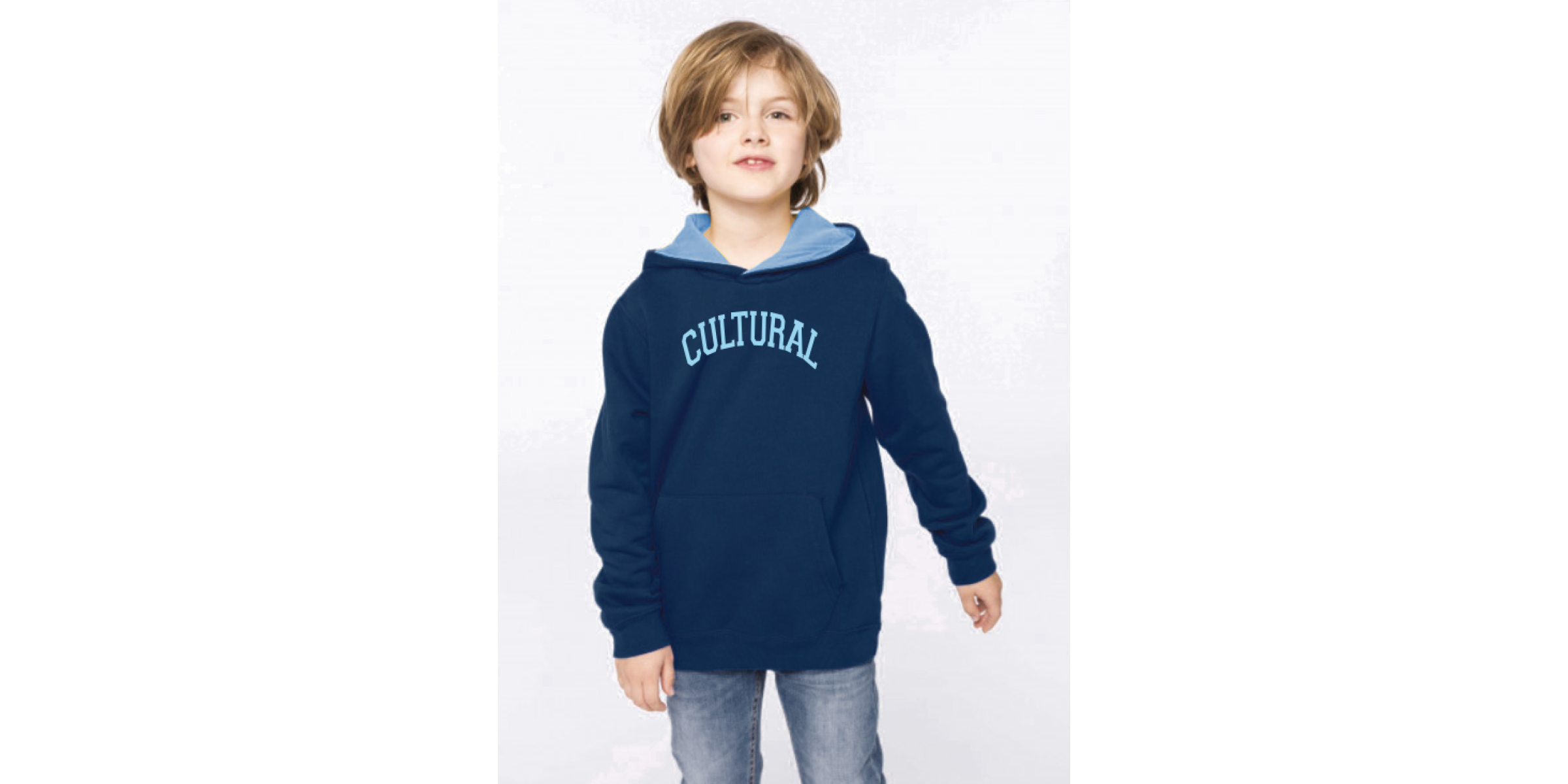 sudadera amb caputxa contrastada color marí