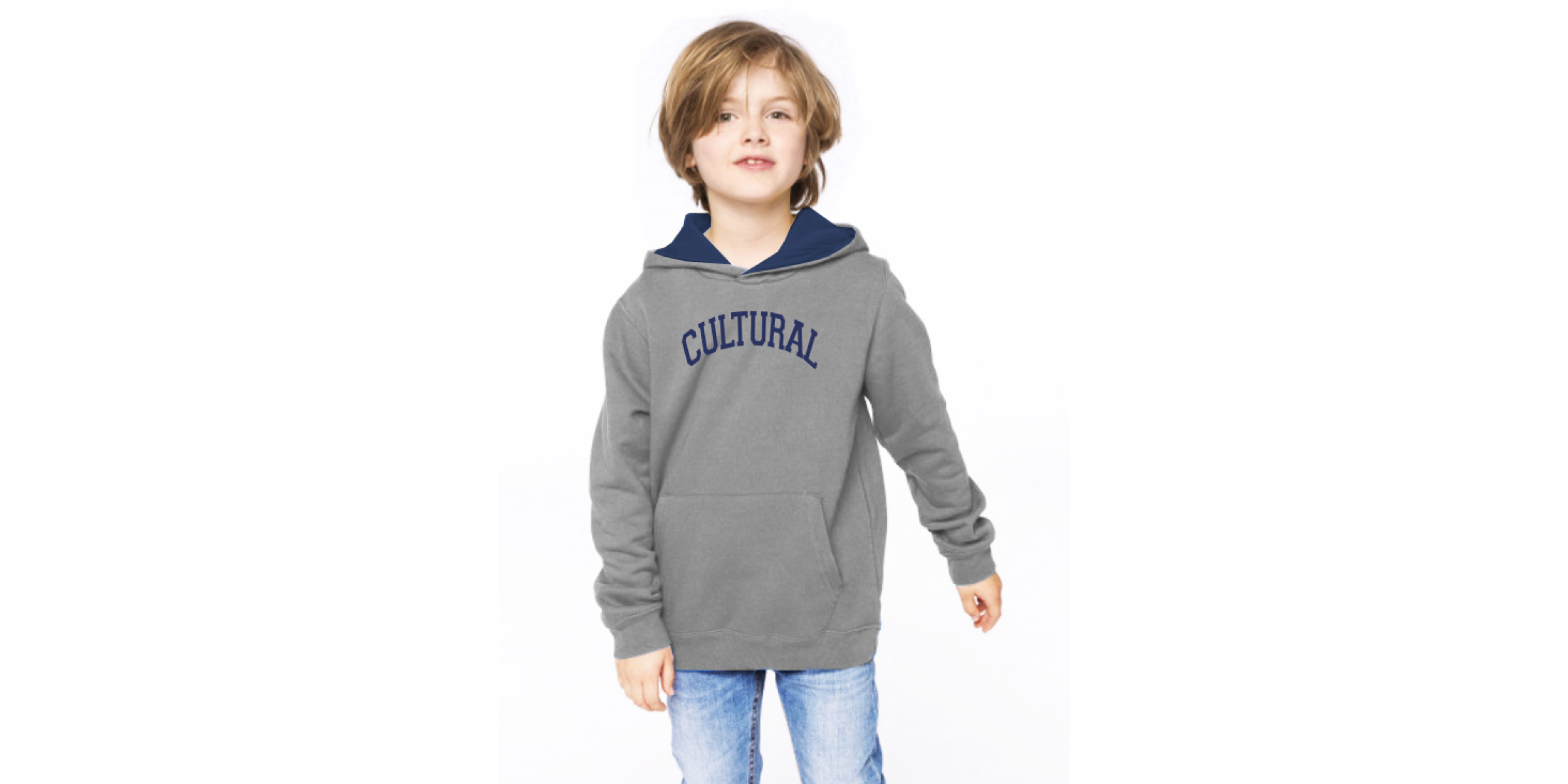 sudadera amb caputxa contrastada color gris