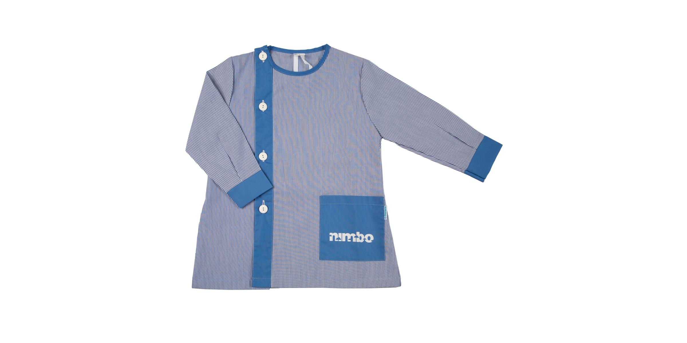 Fabricante de batas escolares de botones sin canesú personalizadas para colegios botones laterales lavanda