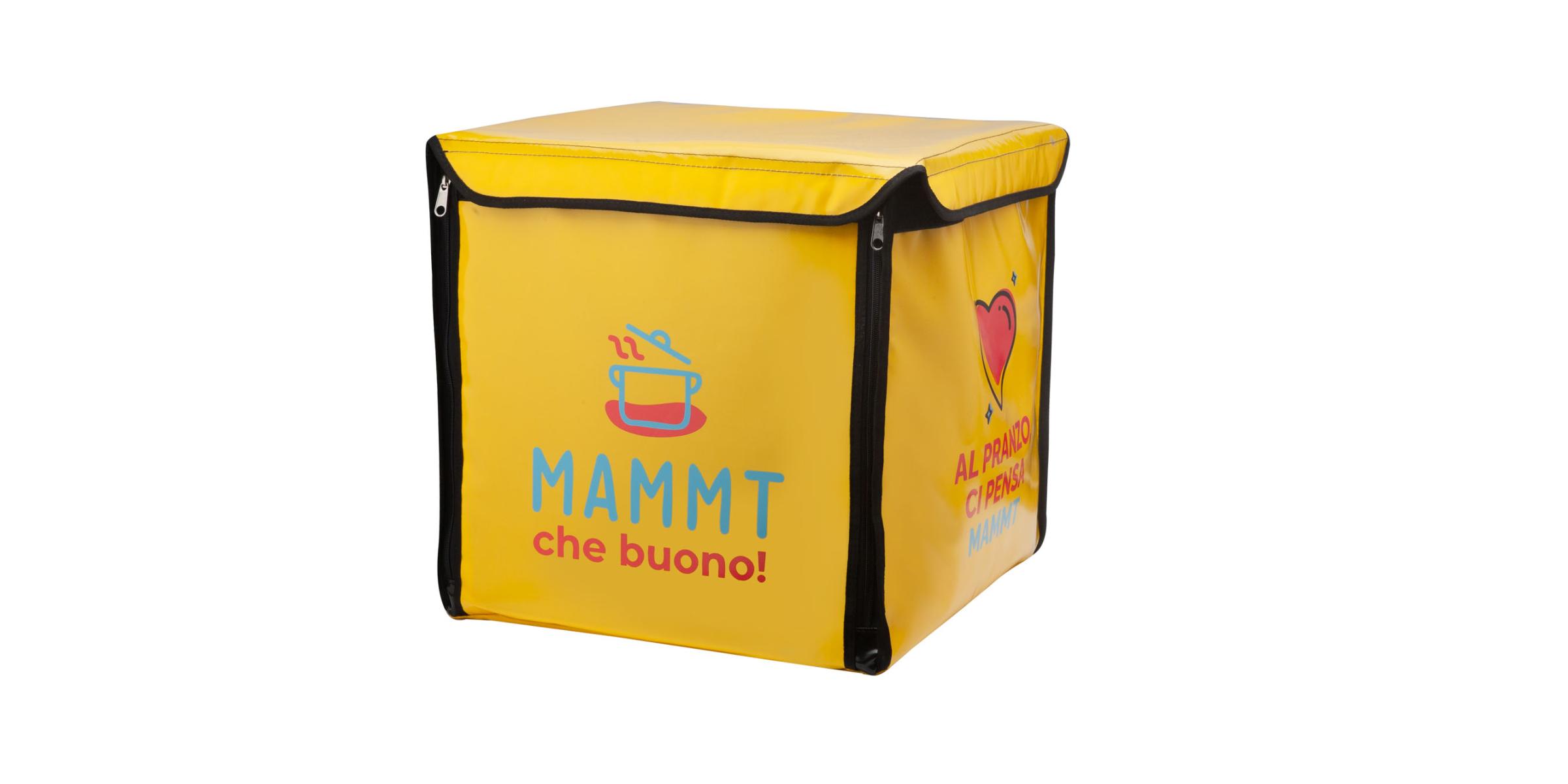 Motxilles Delivery personalitzades per a repartiment de pizzes o paqueteria a domicili. Mida motxilla Glovo estesa