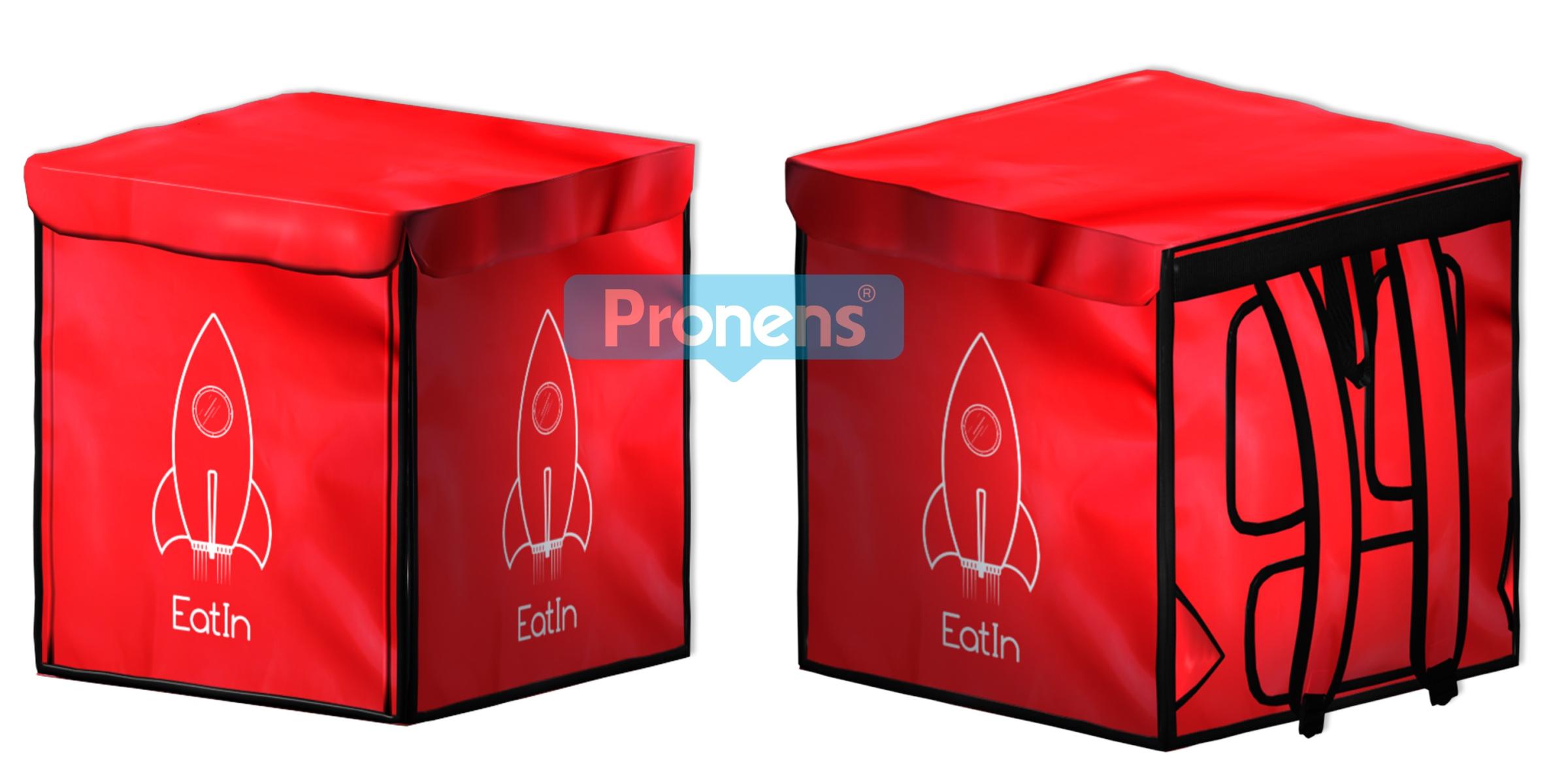 Motxilla tèrmica delivery bag personalitzada repartiment a domicili pizzes per a Eatin Mónaco