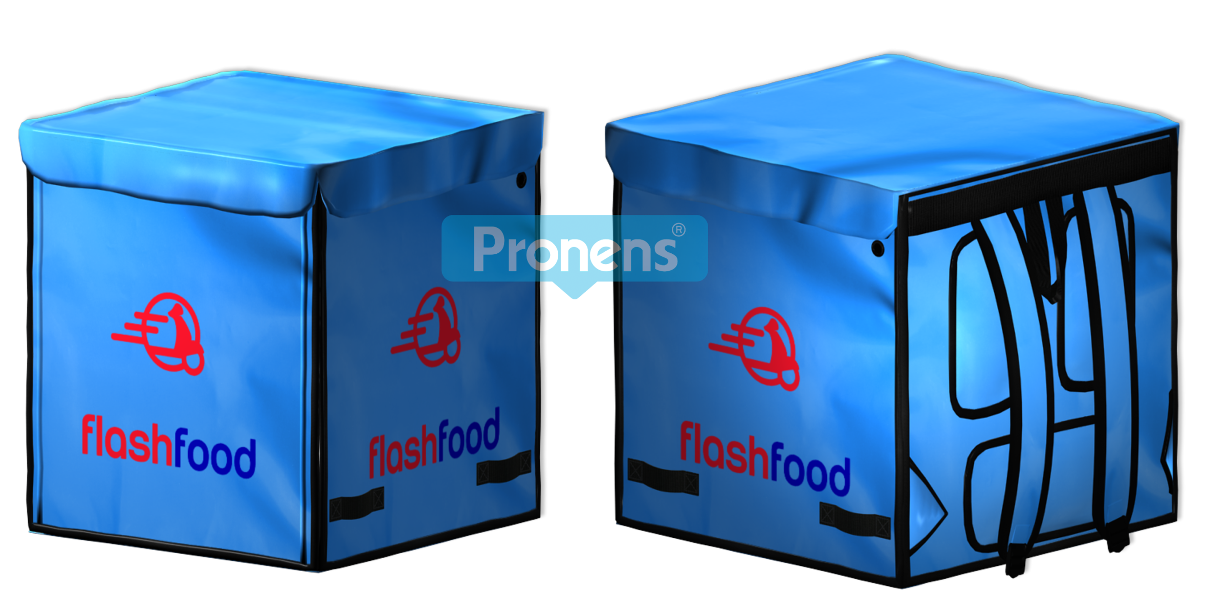 Motxilla tèrmica delivery bag personalitzada repartiment a domicili pizzes per a Flash food