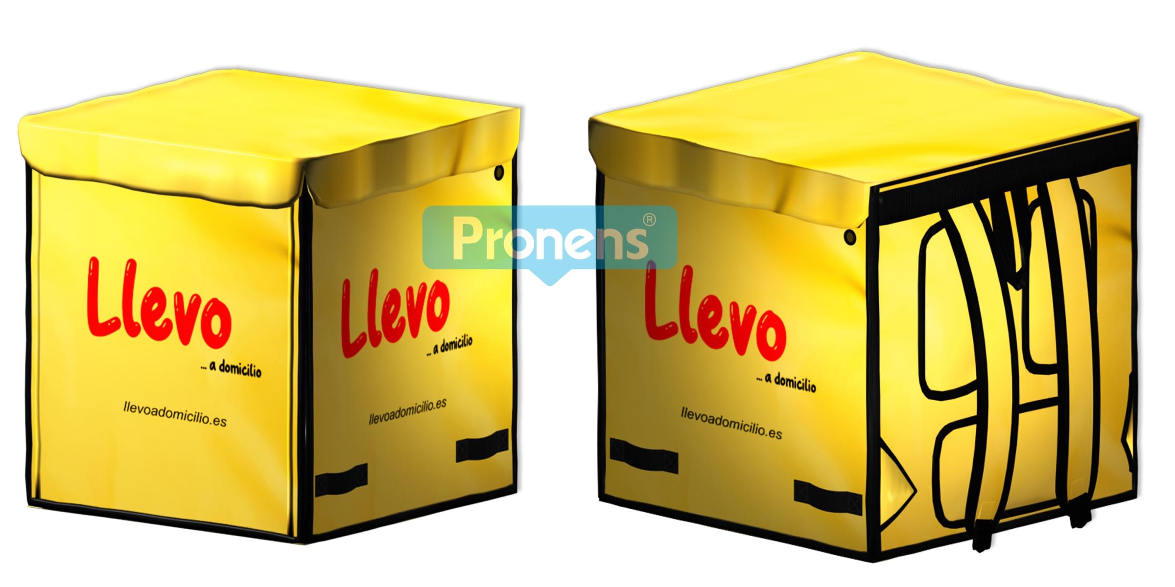 Motxilla tèrmica delivery bag personalitzada repartiment a domicili pizzes per a Llevo a Domicilio