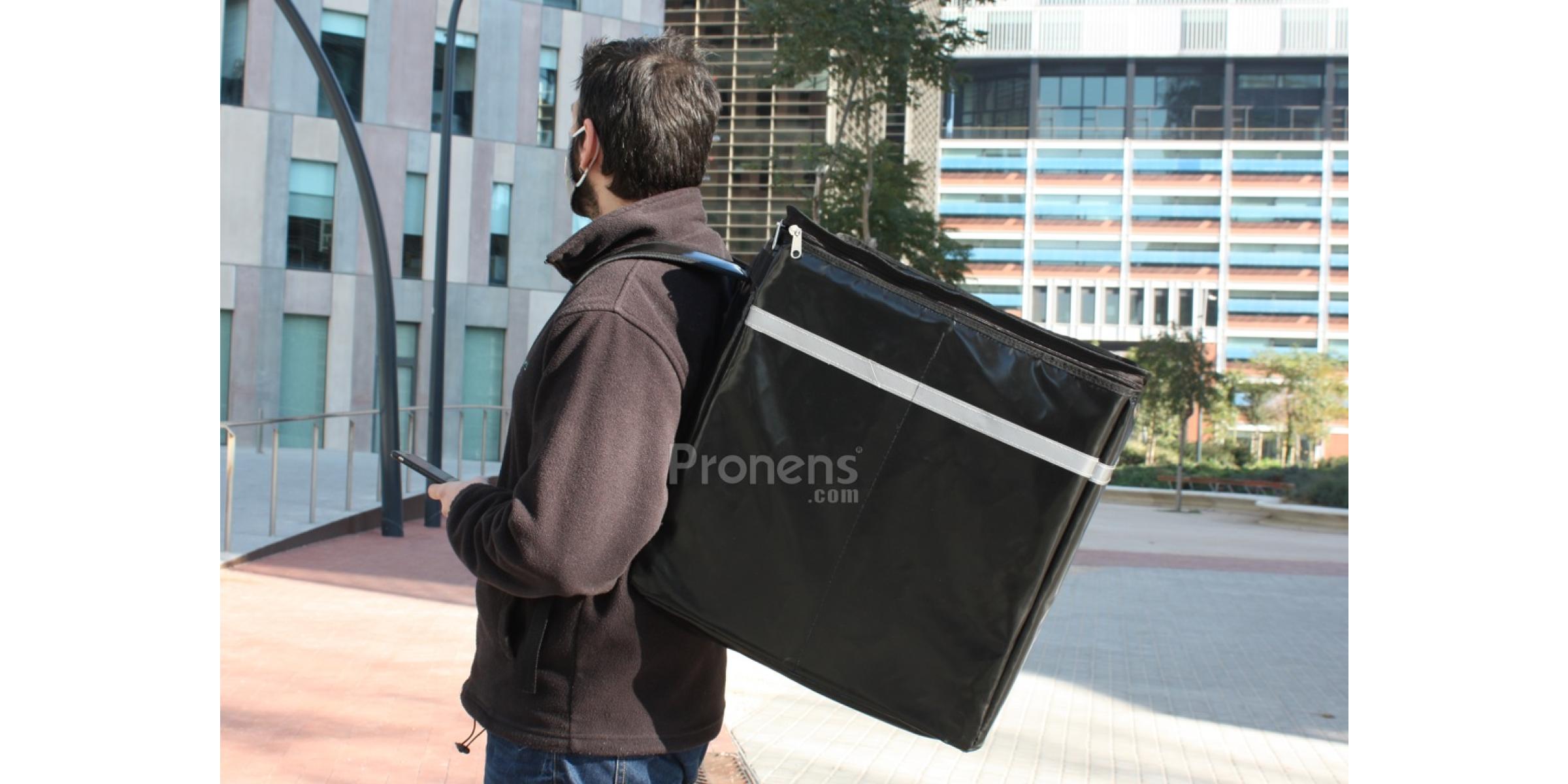 Mochila delivery reparto paquetes a domicilio 45x45x45 cm medidas modelo mochila de Amazon