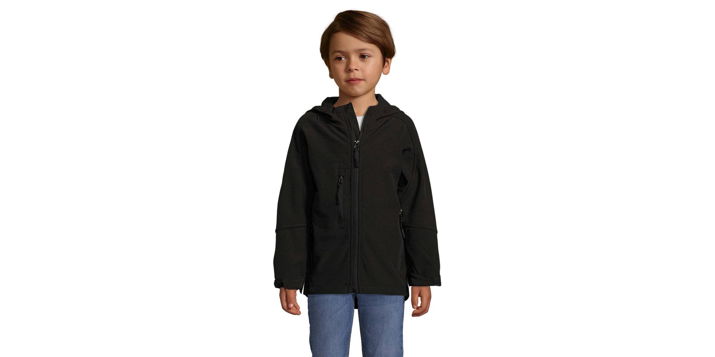 Fabricant jaqueta softshell infantil escolar personalitzada per a col·legis - model negre