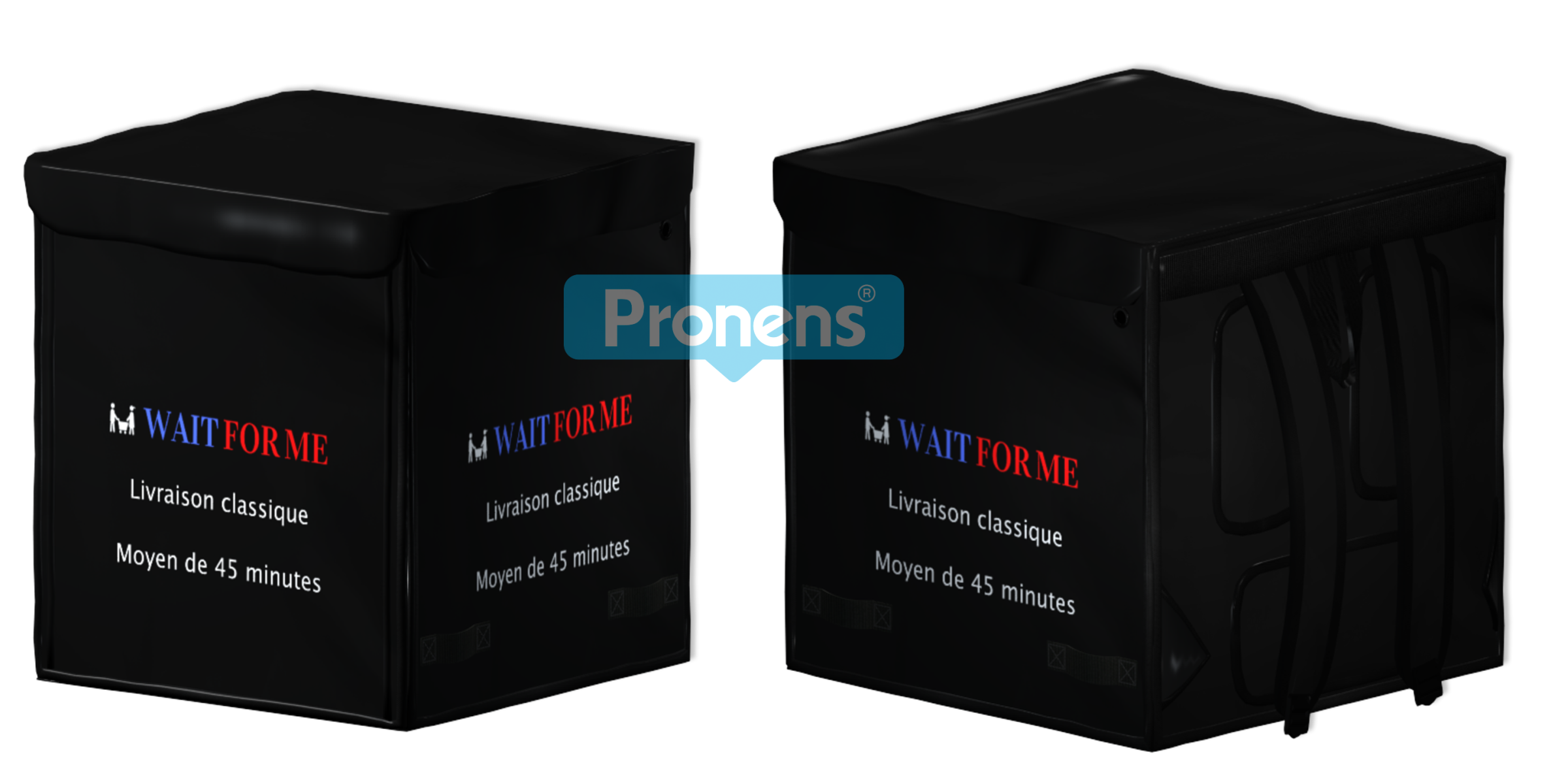 Motxilla tèrmica delivery bag personalitzada repartiment a domicili pizzes per Wait for me France