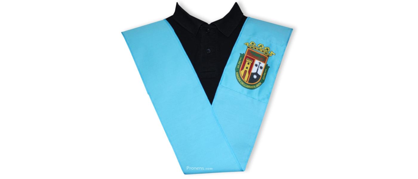 Fabricante bandas graduación personalizadas con parche fondo de color