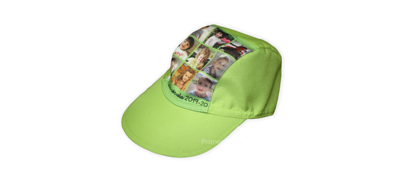 Fabricante de gorras escolares infantiles de tela personalizadas para colegios, escuelas infantiles y guarderías - Gorras escolares verde lima Pronens