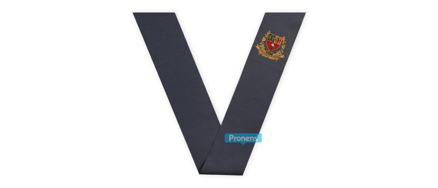 Manufacturer custom dark gray felt graduation sash band scholarship 203 for ESERP College School.